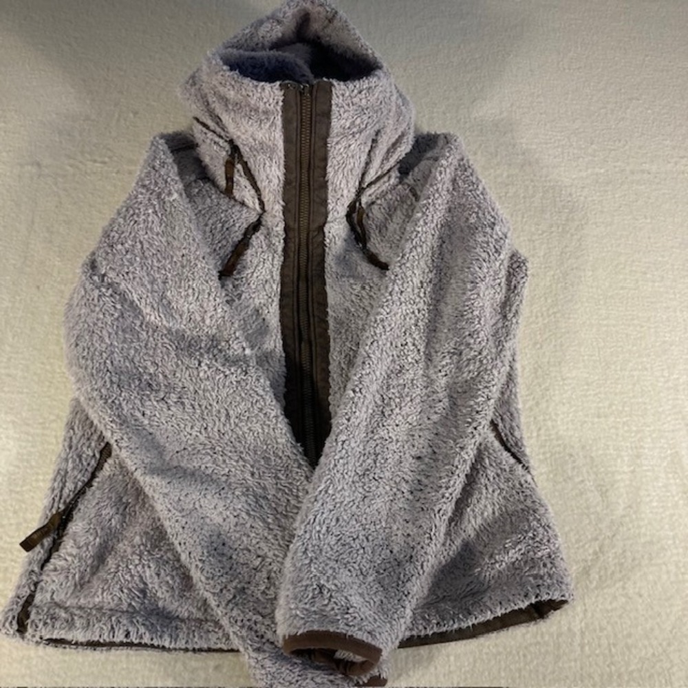 Kuhl Womens Flight Fleece Jacket with Stowaway Hood Heather Gray 18.5 x 22